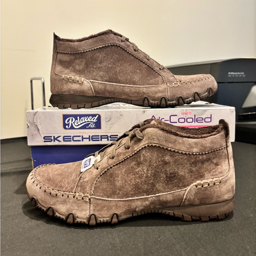 Skechers Relaxed Fit Bikers-Lineage Chocolate Brown Shoes/boots
